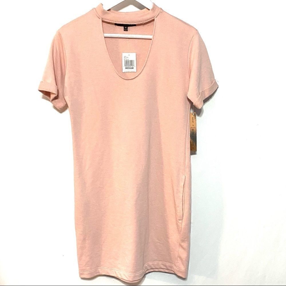 NWT Almost Famous pink pockets dress medium